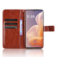 Θήκη με πτερύγιο για Motorola Moto G85, Crazy Horse Wallet, καφέ