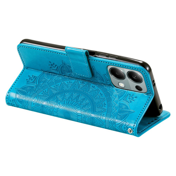 Θήκη με πτερύγιο για Xiaomi Redmi Note 13 Pro 4G / Xiaomi Redmi Note 14S / Xiaomi Poco M6 Pro 4G, Mandala, μπλε