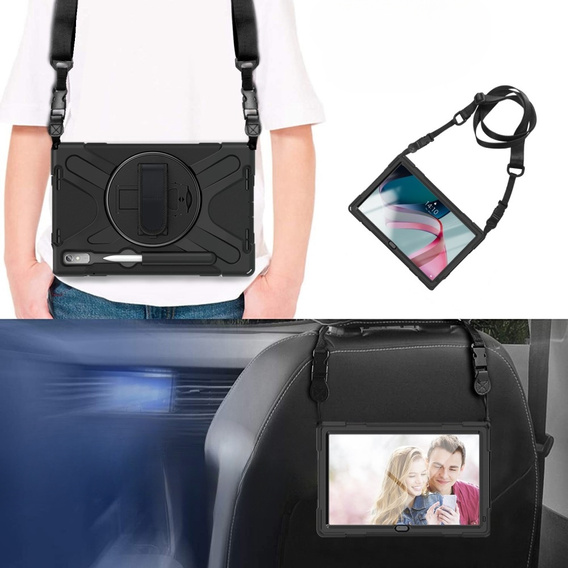 Θωρακισμένη θήκη για Lenovo Tab P11 Pro Gen 2 TB132FU TB132XU 11.2", προστατευτική 360 με χώρο για γραφίδα, μαύρη