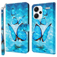 Θήκη με πτερύγιο για Xiaomi Redmi Note 13 Pro+, Wallet, Butterflies μπλε