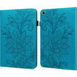 θήκη με πτερύγιο για Samsung Galaxy Tab A8 10.5 SM-X200 SM-X205, flower, μπλε