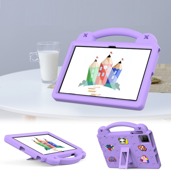 Παιδική θήκη για T Tablet 5G, Cute Patterns, με βάση, μωβ