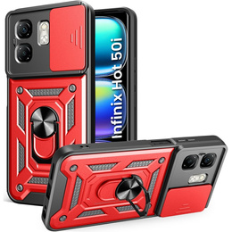 Θήκη για Infinix Hot 50i 4G, CamShield Slide, κόκκινη