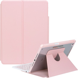 Θήκη πληκτρολογίου για iPad 11" 2025 A16 (11 gen.) / iPad 10.9" 2022 (10 gen.), Rotary 360° Leather, ροζ rose gold