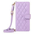 θήκη πτερύγιο για Motorola Edge 50 Neo / Motorola ThinkPhone 25, Rhombus Crossbody Leather, μωβ