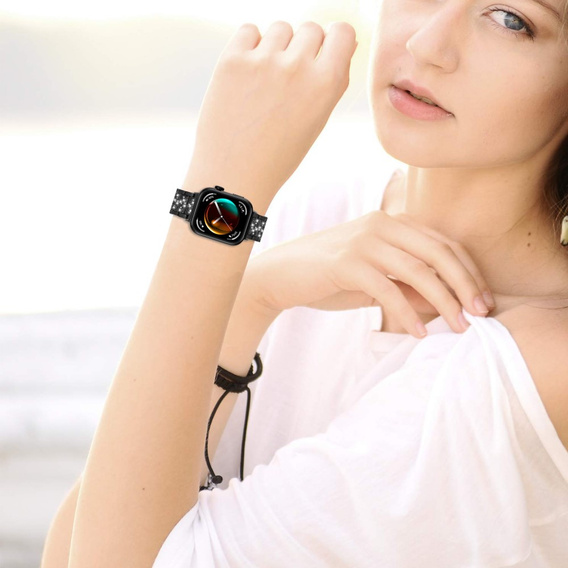 Διαμαντένιο βραχιόλι για Xiaomi Smart Band 8 Pro, Μαύρο