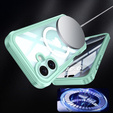 Θήκη για iPhone 16, Shockproof, με γυαλί, για MagSafe, πράσινη