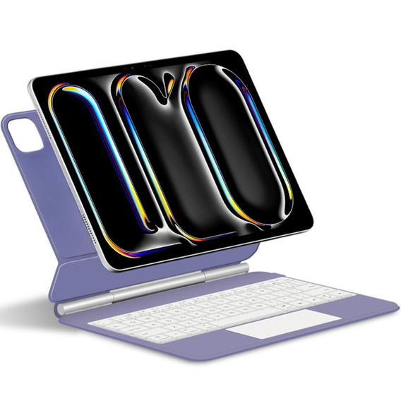 Θήκη πληκτρολογίου για iPad Pro 11" 2024, Magnetic Keyboard Touchpad, μωβ