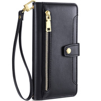 Θήκη με πτερύγιο για Motorola Moto G53 5G/ G23 4G/ G13 4G, Wallet Zipper Pocket, μαύρη