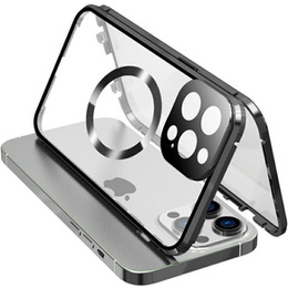 Μαγνητική θήκη MagSafe Dual Glass για iPhone 15 Plus, μαύρη