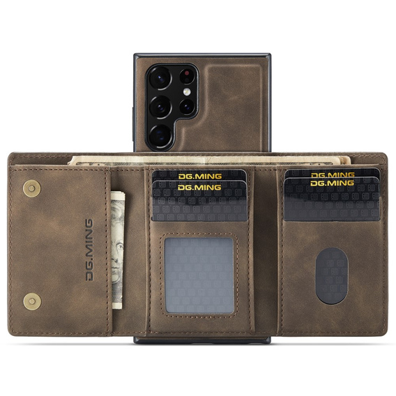 Θήκη για Samsung Galaxy S22 Ultra 5G, DG.MING 2in1, καφές