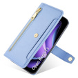 Θήκη με πτερύγιο για Oppo Reno 13, Wallet Zipper Pocket, μπλε