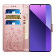 Θήκη με πτερύγιο για Xiaomi Redmi Note 13 Pro+, Butterfly, ροζ rose gold