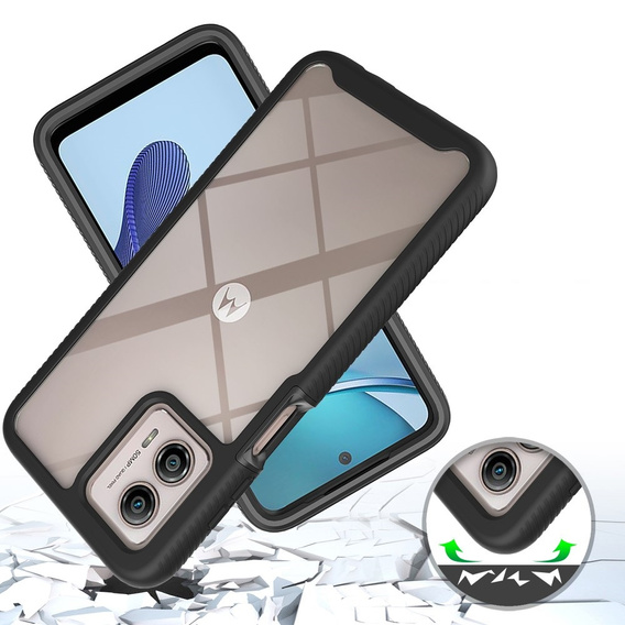 Θήκη για Motorola Moto G53 5G, Shockproof, με μεμβράνη, μαύρη