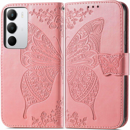 Θήκη με πτερύγιο για Realme C71, Butterfly, ροζ rose gold