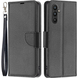 Θήκη με πτερύγιο για Samsung Galaxy A34 5G, Wallet Litchi Magnet, μαύρη