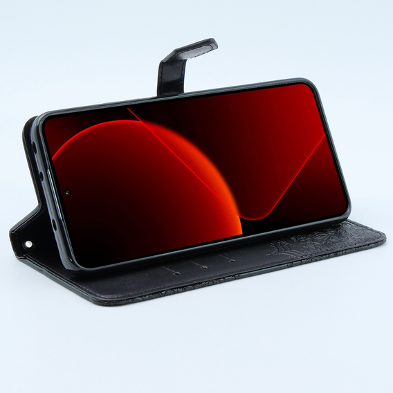 Θήκη με πτερύγιο για Xiaomi 13T / 13T Pro, Mandala, μαύρη