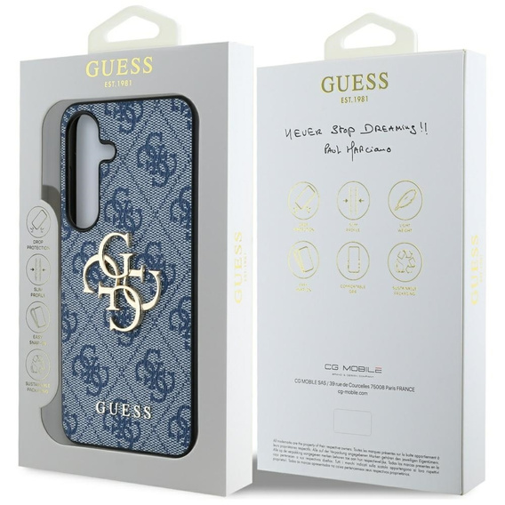 GUESS Θήκη για Samsung Galaxy S25, 4G Big Metal Logo, μπλε
