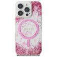 GUESS Resin Bottom Glitter MagSafe θήκη για iPhone 16 Pro Max