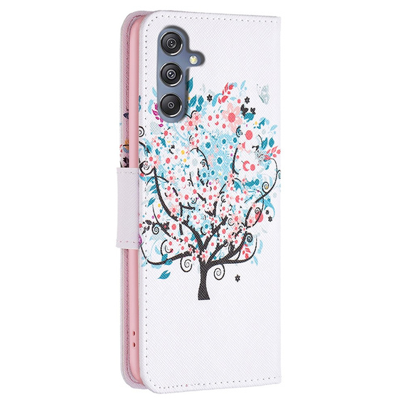 Θήκη με πτερύγιο για Samsung Galaxy M34, Wallet, colorful tree, λευκή