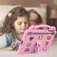 Παιδική θήκη για Samsung Galaxy Tab S10+ Plus, Cute Patterns, με βάση, ροζ