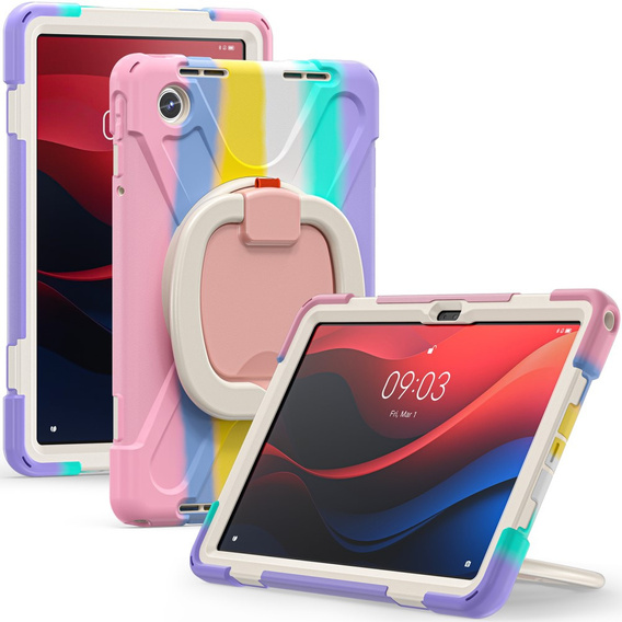Παιδική θήκη για Lenovo Tab M11, θωρακισμένη με λουράκι, πολύχρωμη