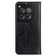 Θήκη για OnePlus 12 5G, Wallet Litchi Leather, μαύρη
