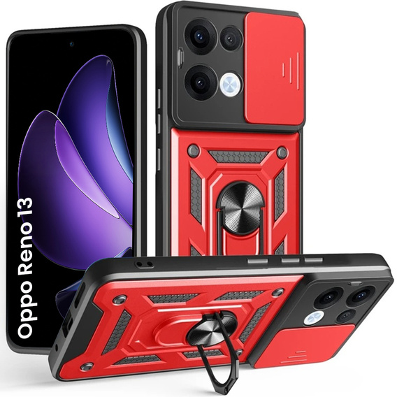 Θήκη για Oppo Reno 13, CamShield Slide, κόκκινη