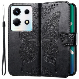 Θήκη με πτερύγιο για Infinix Note 30 VIP, Butterfly, μαύρη