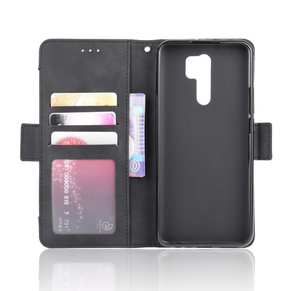 Θήκη με πτερύγιο για Xiaomi Redmi 9, Card Slot, μαύρη