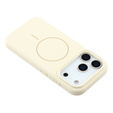 Θήκη σιλικόνης για iPhone 17 Pro, για MagSafe, αντικραδασμική, μπεζ
