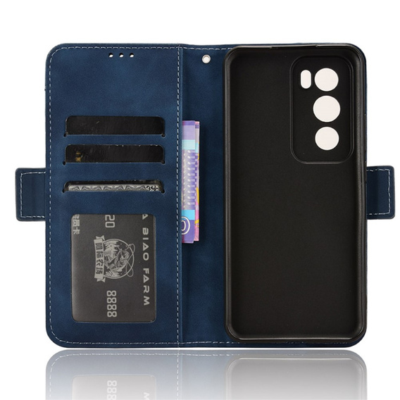 Θήκη με πτερύγιο για Oppo Reno 12, Card Slot, σκούρο μπλε