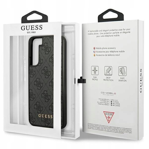 GUESS Θήκη για Samsung Galaxy S23, 4G Metal Gold Logo, γκρι