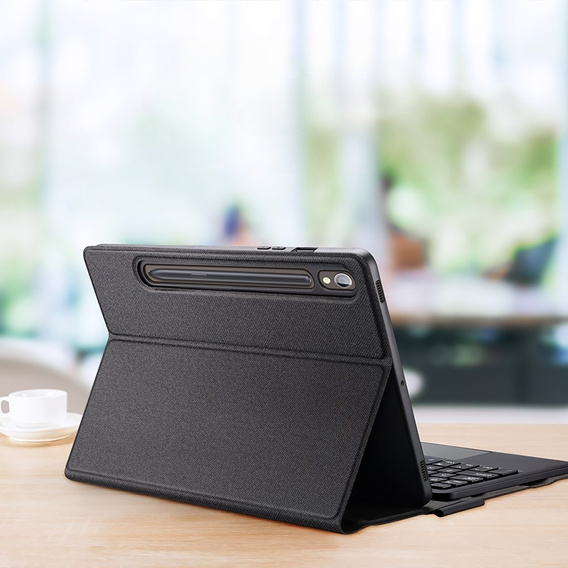 Θήκη + πληκτρολόγιο Samsung Galaxy Tab S9, Dux Ducis Pen Slot TouchPad Leather, μαύρη