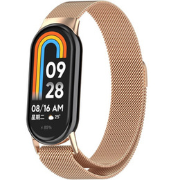 Βραχιόλι Μιλάνου με θήκη για Xiaomi Smart Band 10 / 9 / 8, ροζ χρυσό