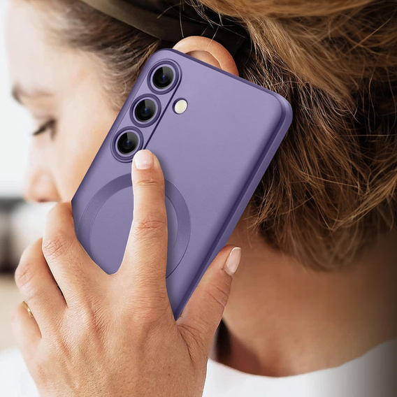 Θήκη για Samsung Galaxy A36, ColorMag, για MagSafe, μωβ + γυαλί 9H, μετριασμένο