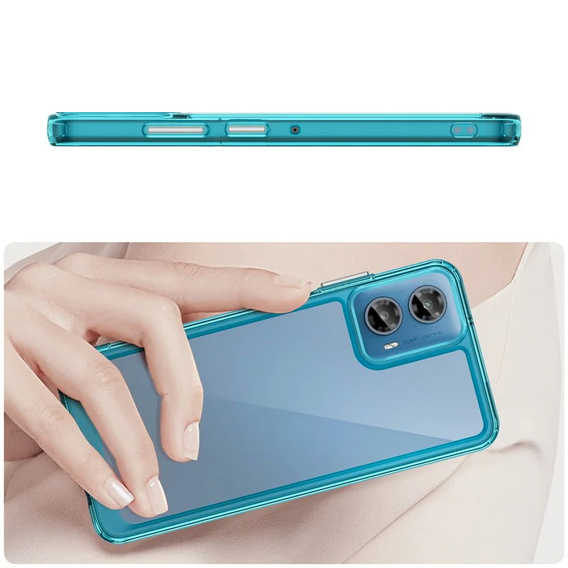 Θήκη για Motorola Edge 50 Fusion 5G, Fusion Hybrid, διαφανής / μπλε