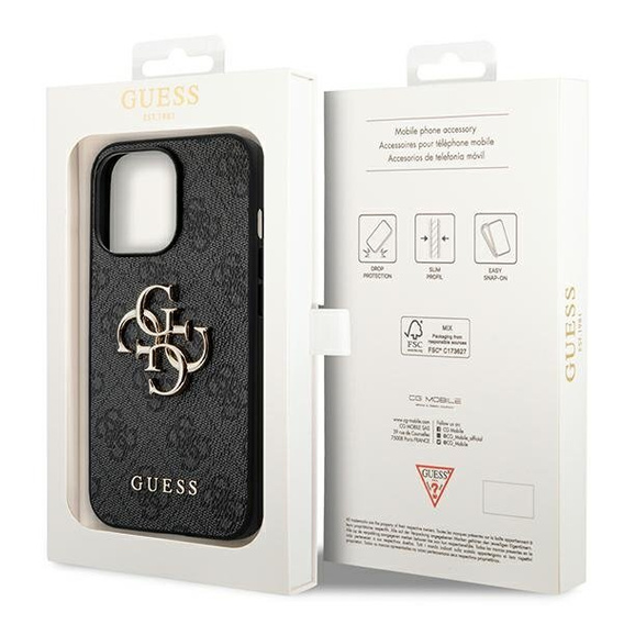 GUESS Θήκη για iPhone 14 Pro, 4G Big Metal Logo, γκρι