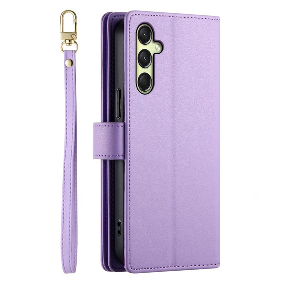 Θήκη με πτερύγιο για Samsung Galaxy A36 5G, Wallet Zipper Pocket, μωβ