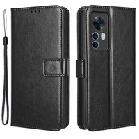 Θήκη με πτερύγιο για Xiaomi 12T, Crazy Horse Wallet, μαύρη