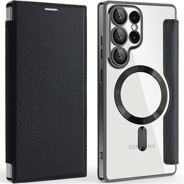 Θήκη με πτερύγιο για Samsung Galaxy S25 Ultra, RFID Wallet MagSafe CamShield, μαύρη