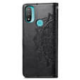 Θήκη με πτερύγιο για Motorola Moto E20/E30/E40, Mandala, μαύρη
