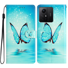 Θήκη με πτερύγιο για Xiaomi Redmi Note 12S, Wallet, butterfly, μπλε