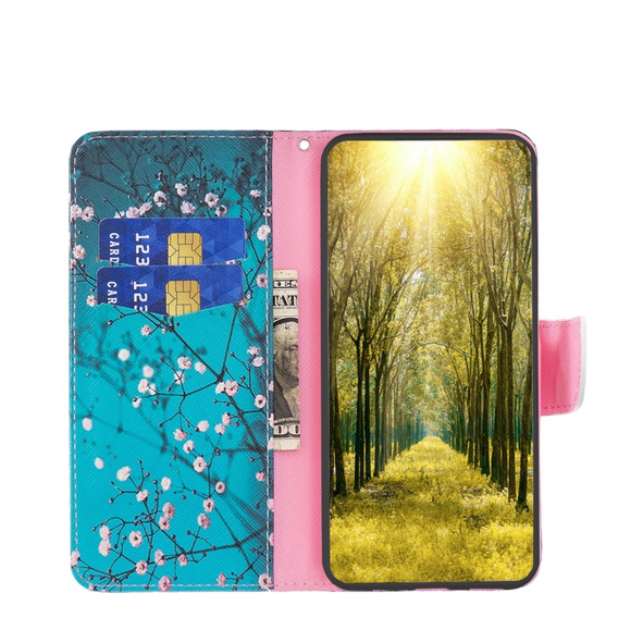 Θήκη με πτερύγιο για Infinix Hot 40i, Wallet, Sakura μπλε