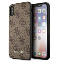 GUESS Θήκη για iPhone XS Max, 4G Metal Gold Logo, καφέ