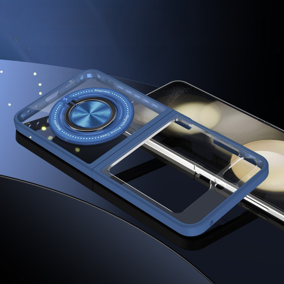Θήκη για Samsung Galaxy Z Flip7 FE / Z Flip6, Corners Dropproof, για MagSafe, διάφανο / μπλε ναυτικό
