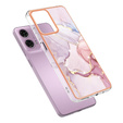 Προστατευτική θήκη για Motorola Moto G24 / G24 Power / G04, Marble Slim Case, ροζ