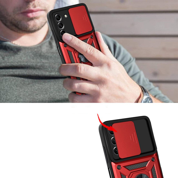 Θήκη για Samsung Galaxy S22 Plus, CamShield Slide, κόκκινο