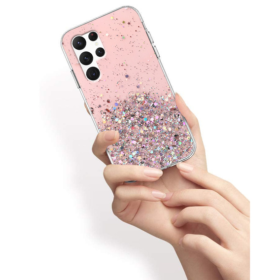 Θήκη για Samsung Galaxy S22 Ultra 5G, Glittery, ροζ