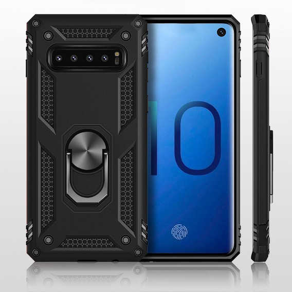 θωρακισμένη θήκη για Samsung Galaxy S10+ Plus, Nox Case Ring, μαύρη